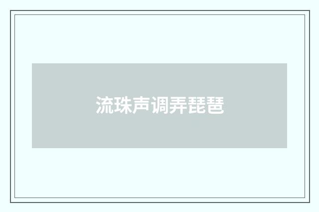 流珠声调弄琵琶