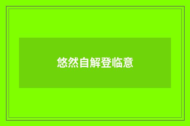 悠然自解登临意