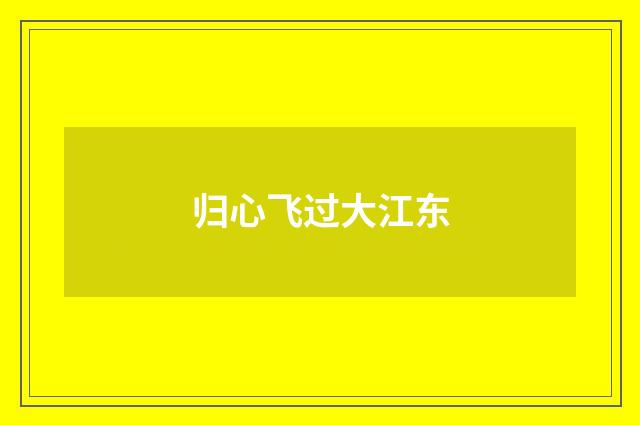 归心飞过大江东