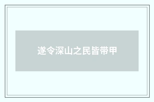 遂令深山之民皆带甲
