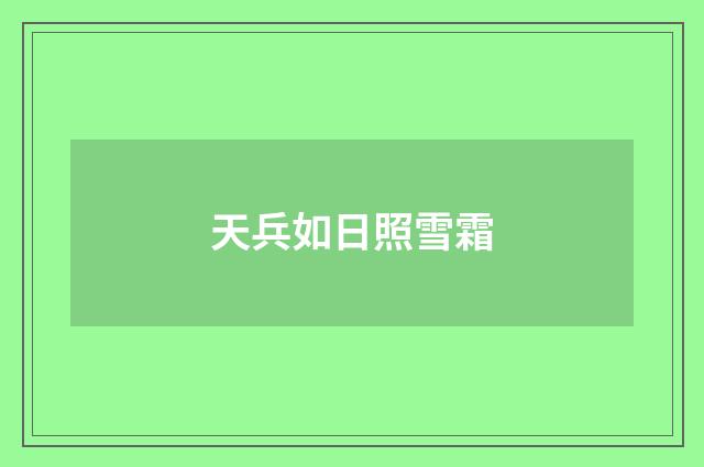 天兵如日照雪霜