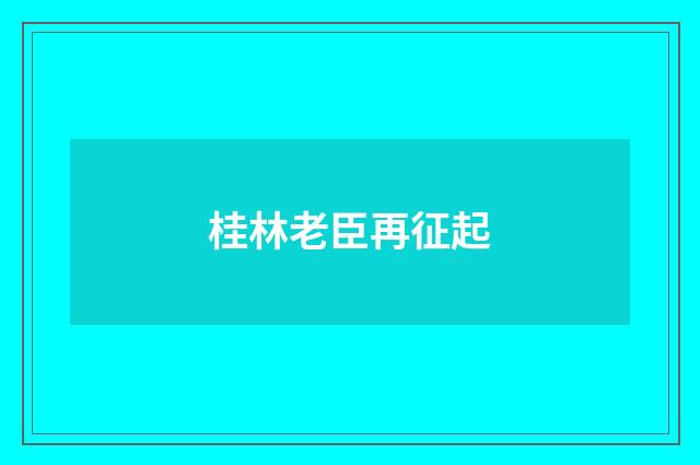 桂林老臣再征起