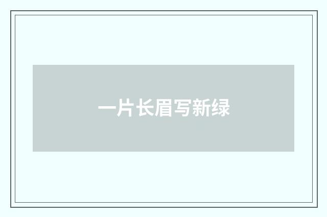 一片长眉写新绿