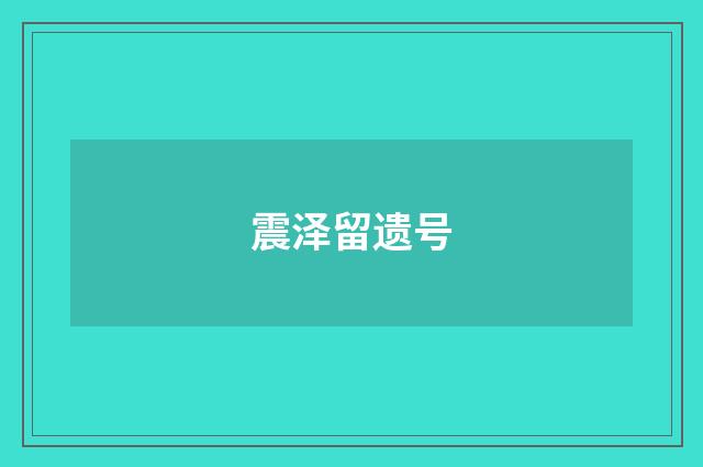 震泽留遗号