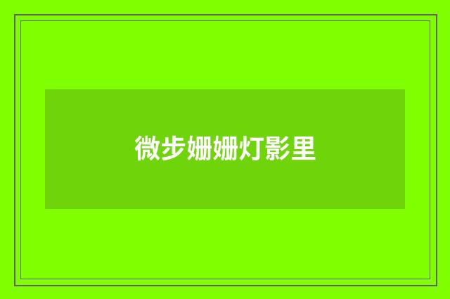 微步姗姗灯影里
