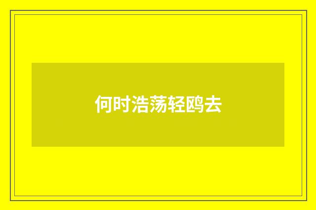 何时浩荡轻鸥去