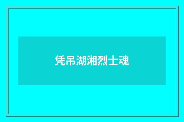 凭吊湖湘烈士魂