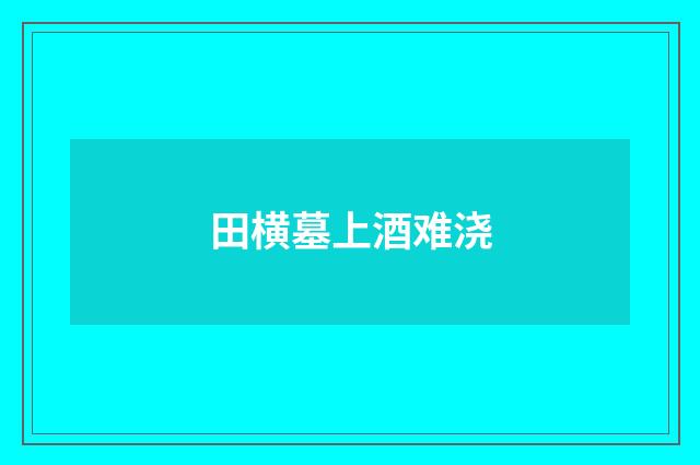 田横墓上酒难浇