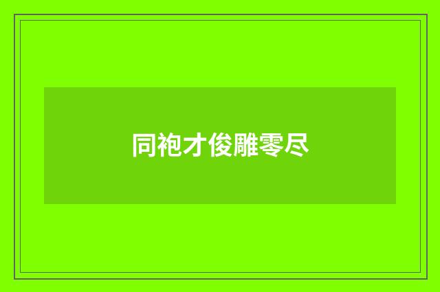 同袍才俊雕零尽