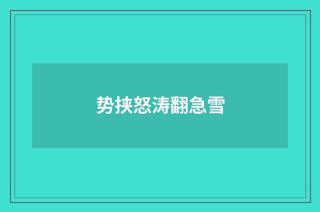 势挟怒涛翻急雪