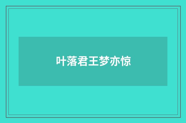叶落君王梦亦惊