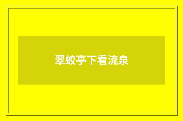 翠蛟亭下看流泉