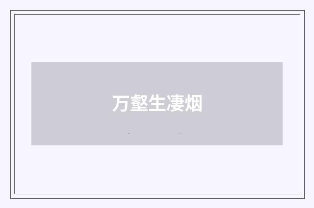 万壑生凄烟