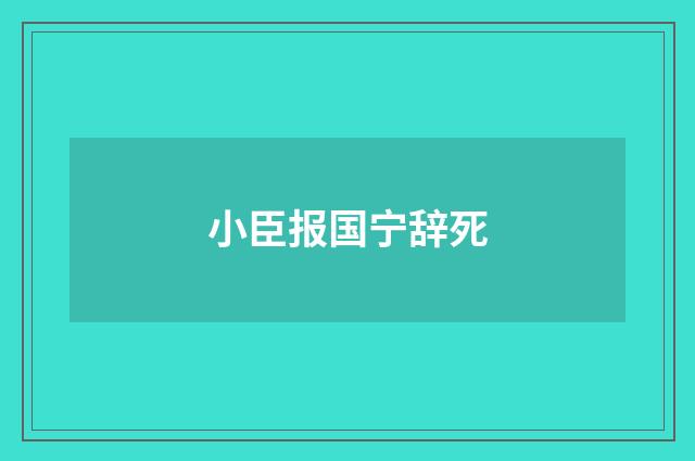 小臣报国宁辞死