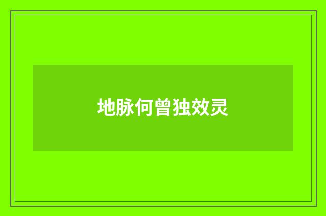 地脉何曾独效灵
