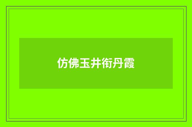 仿佛玉井衔丹霞