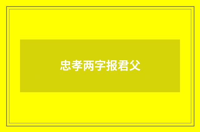 忠孝两字报君父