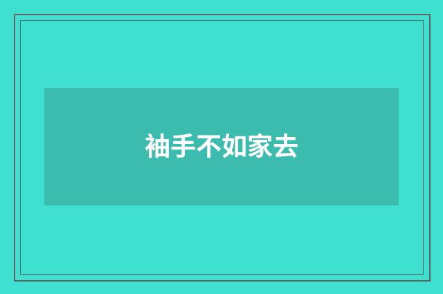 袖手不如家去