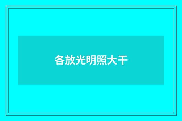 各放光明照大干