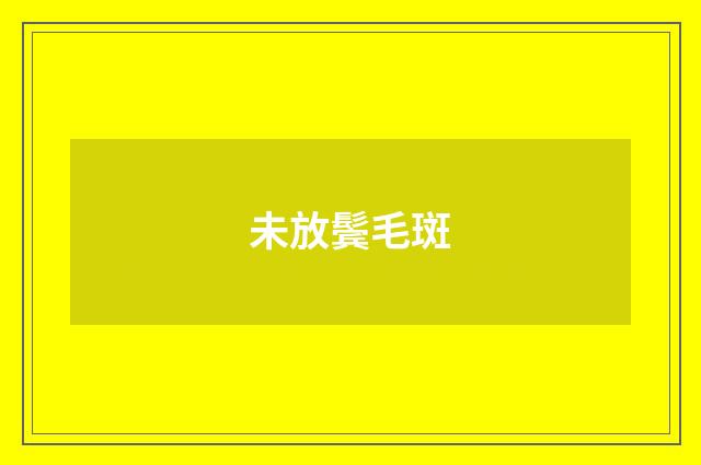 未放鬓毛斑