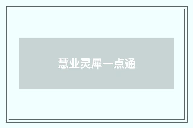 慧业灵犀一点通