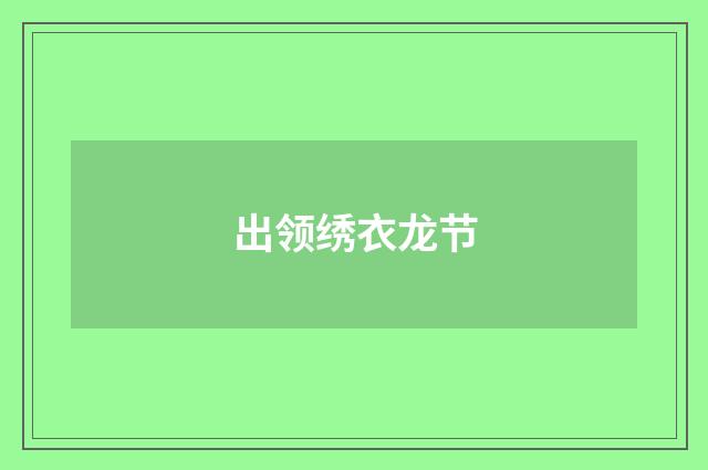 出领绣衣龙节