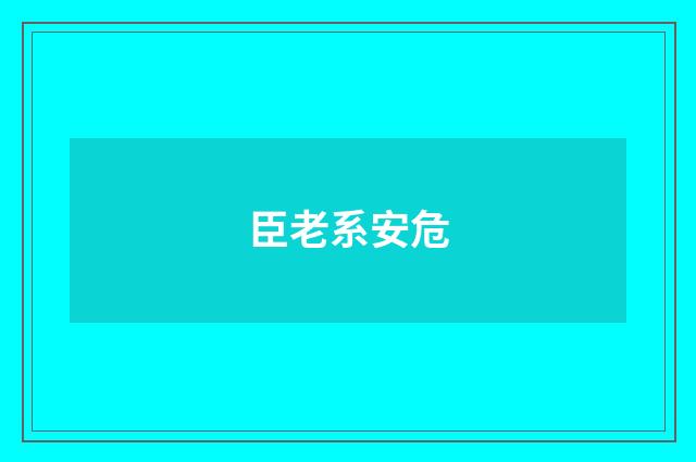 臣老系安危
