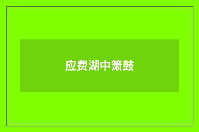 应费湖中箫鼓