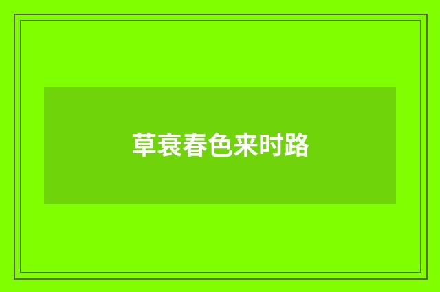 草衰春色来时路
