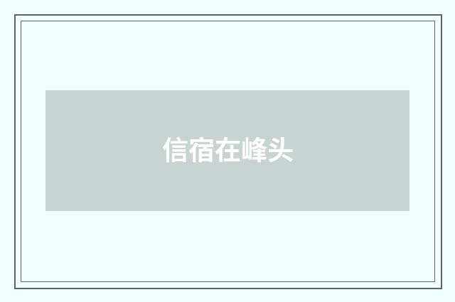 信宿在峰头