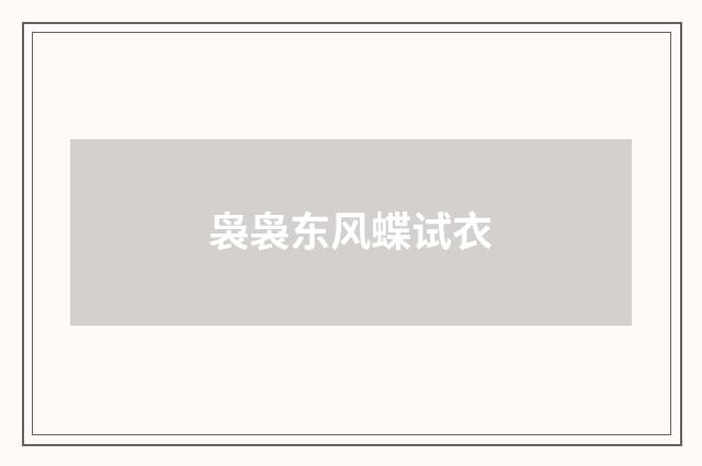 袅袅东风蝶试衣