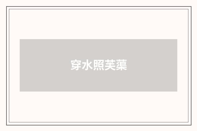 穿水照芙蕖