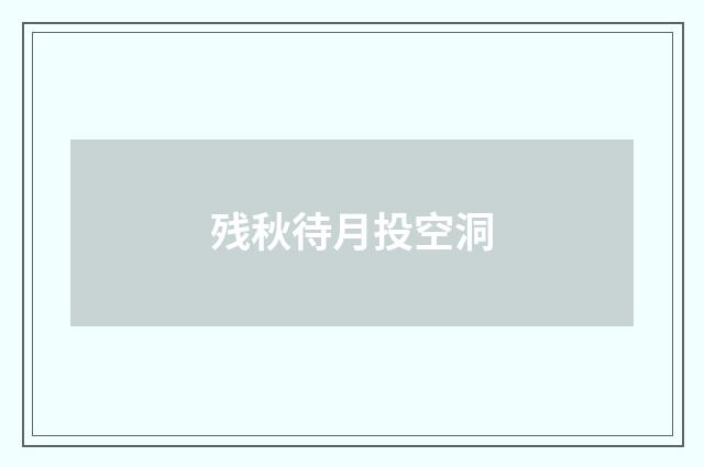 残秋待月投空洞