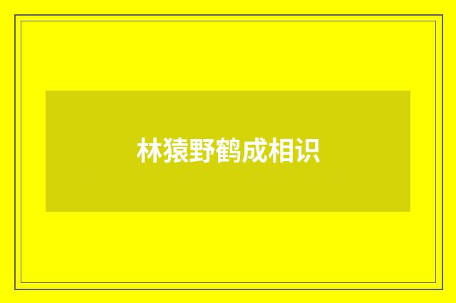林猿野鹤成相识