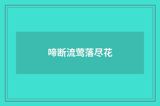 啼断流莺落尽花