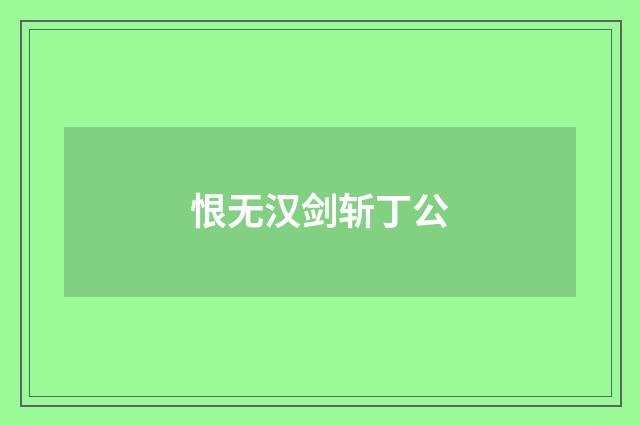 恨无汉剑斩丁公