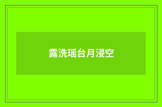 露洗瑶台月浸空