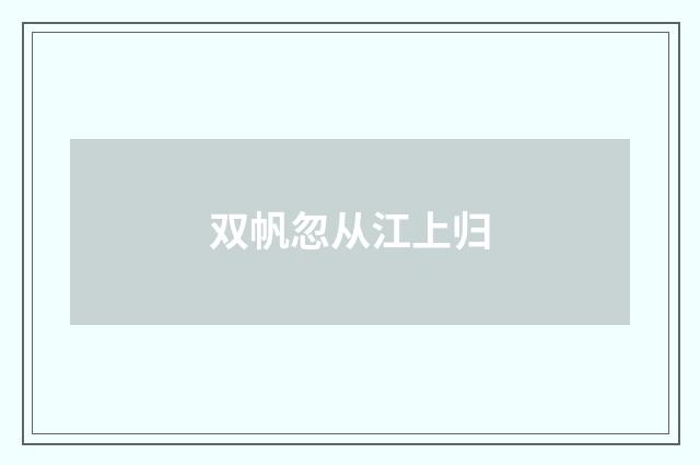 双帆忽从江上归