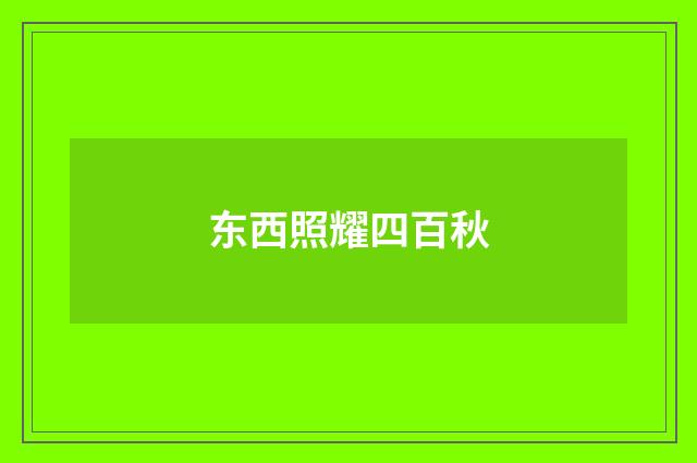 东西照耀四百秋