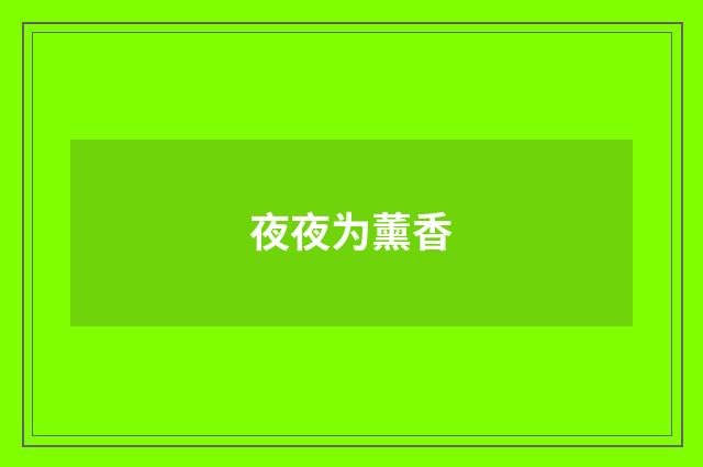 夜夜为薰香