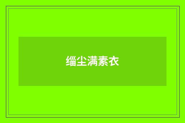缁尘满素衣