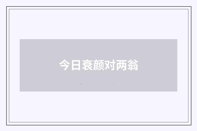今日衰颜对两翁
