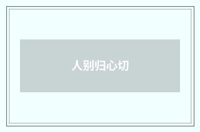 人别归心切