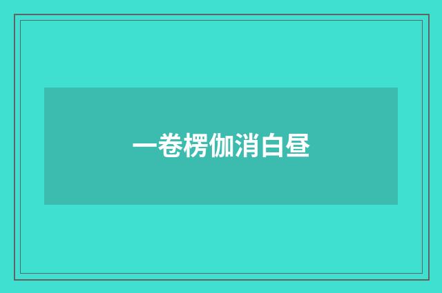 一卷楞伽消白昼