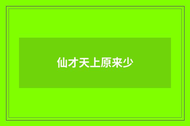 仙才天上原来少