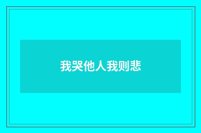 我哭他人我则悲