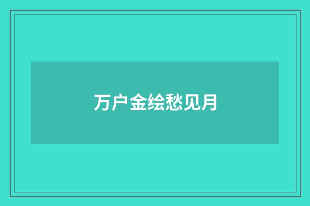 万户金绘愁见月