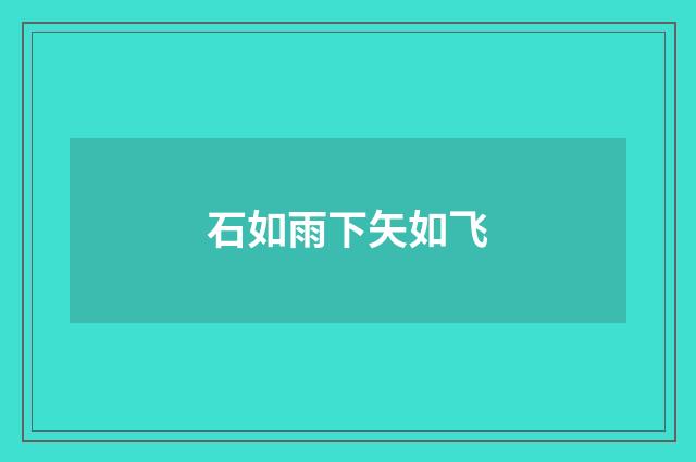 石如雨下矢如飞