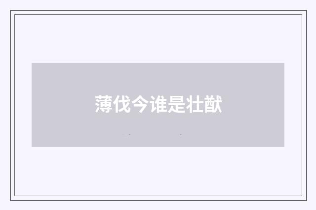 薄伐今谁是壮猷