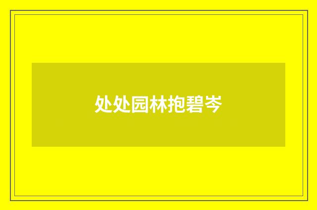 处处园林抱碧岑